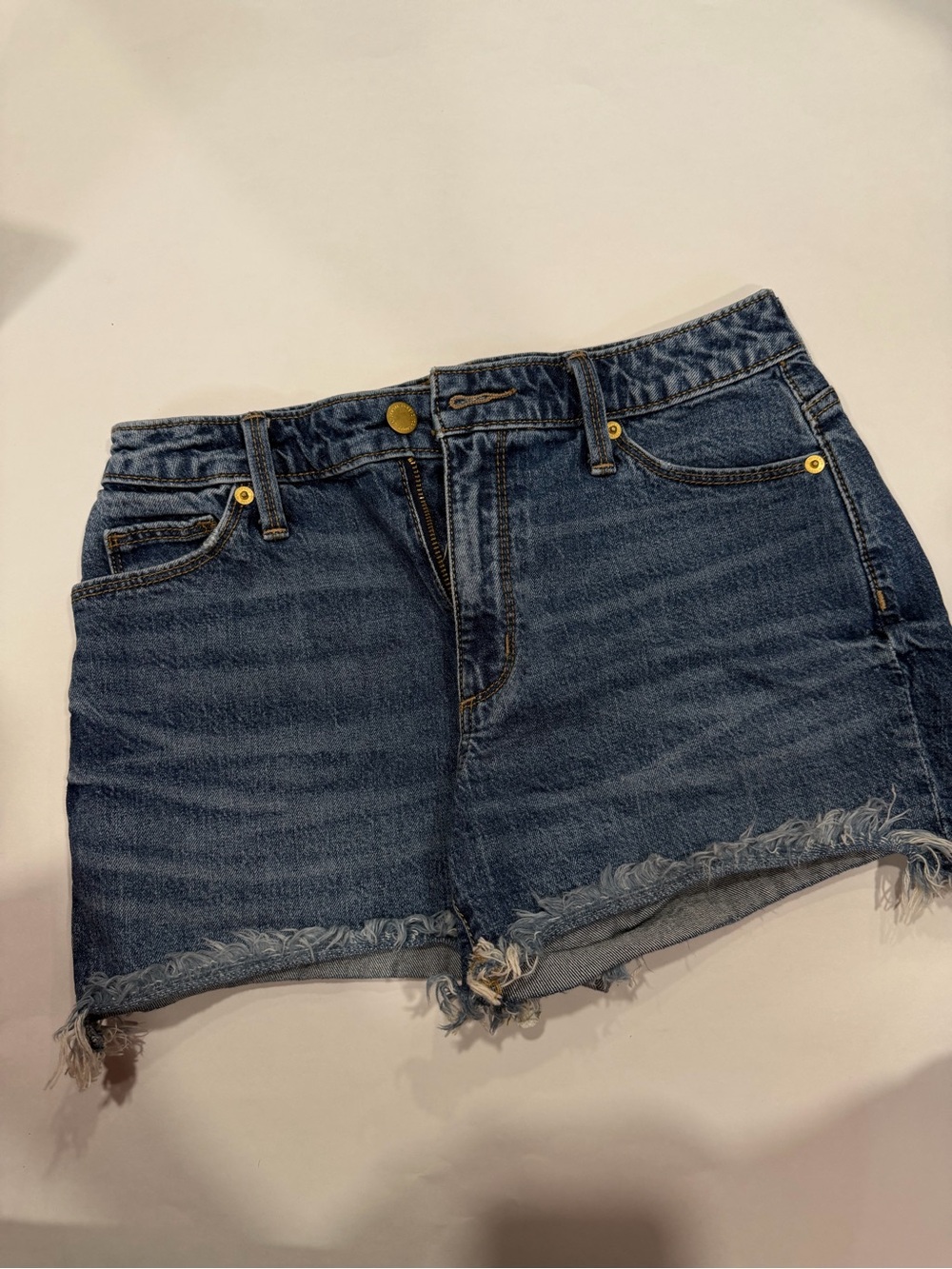 Denim Shorts Raw Hem - Blue